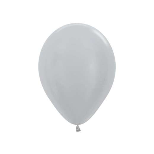 Latexballon schimmernd silber | pearl silver | 30cm | inkl. Helium