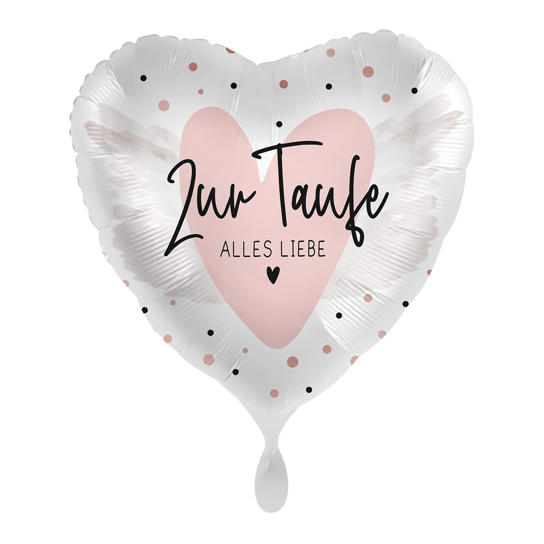 Folienballon Religion | Zur Taufe alles Liebe | rund | 45cm | inkl. Heliumfüllung