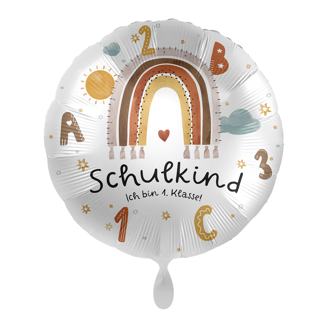 Folienballon Einschulung | Schulkind 1. Klasse | ca. 45cm Durchmesser
