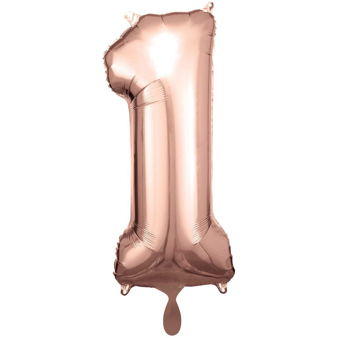 Folienzahlen 0-9 in rosegold glänzend | ca. 86cm inkl. Heliumfüllung