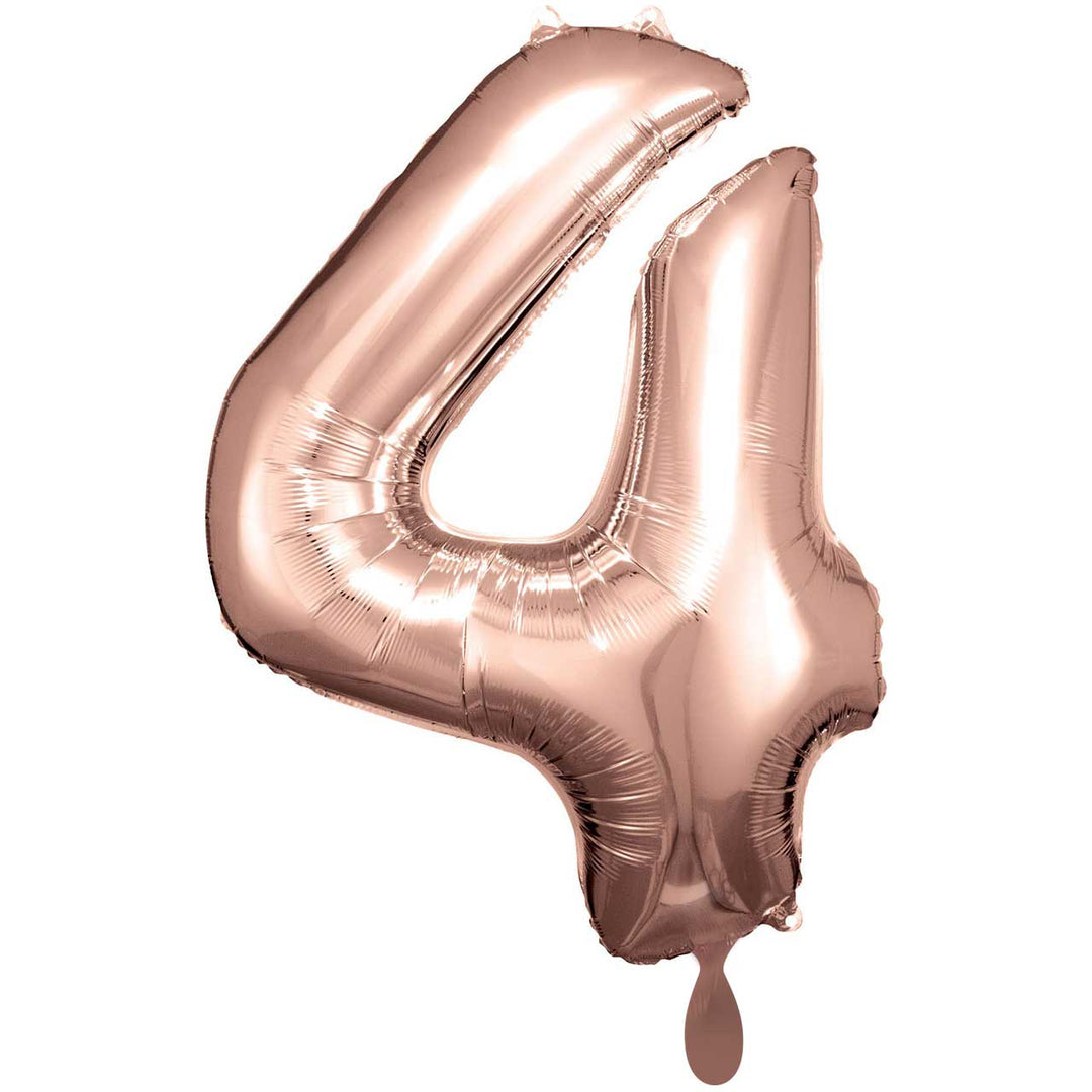 Folienzahlen 0-9 in rosegold glänzend | ca. 86cm inkl. Heliumfüllung