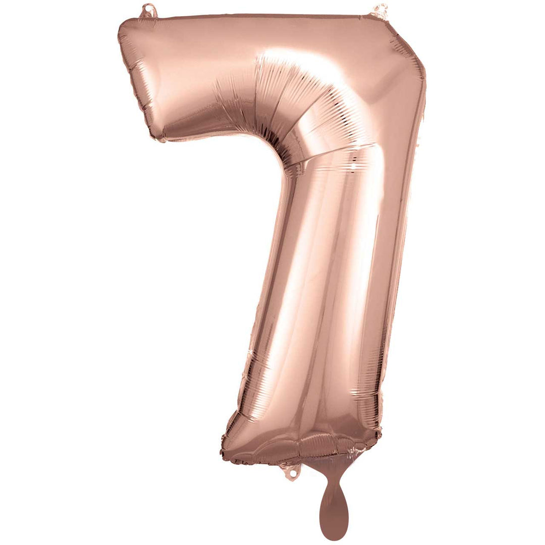 Folienzahlen 0-9 in rosegold glänzend | ca. 86cm inkl. Heliumfüllung