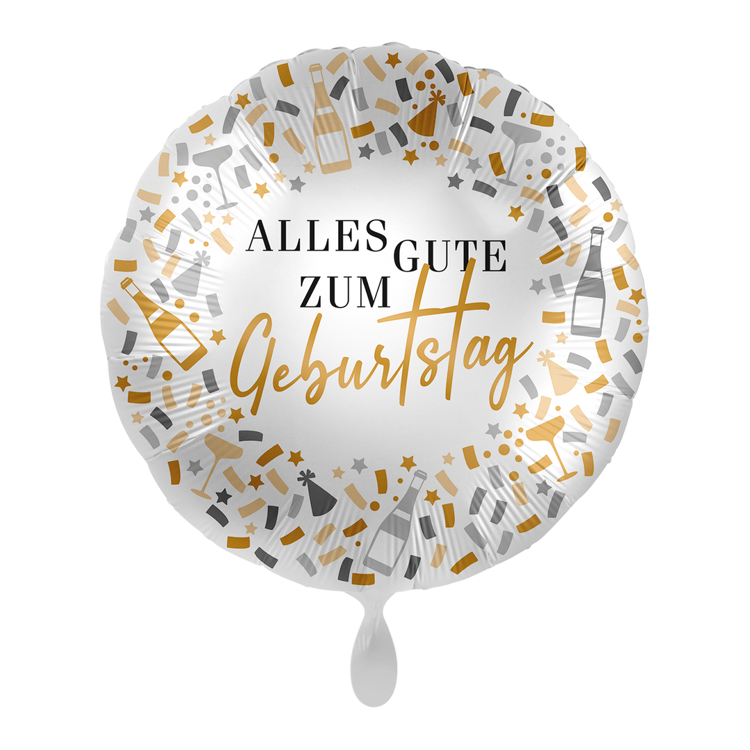Folienballon Geburtstag | Hello Happy Birthday | ca. 45cm inklusive Heliumfüllung