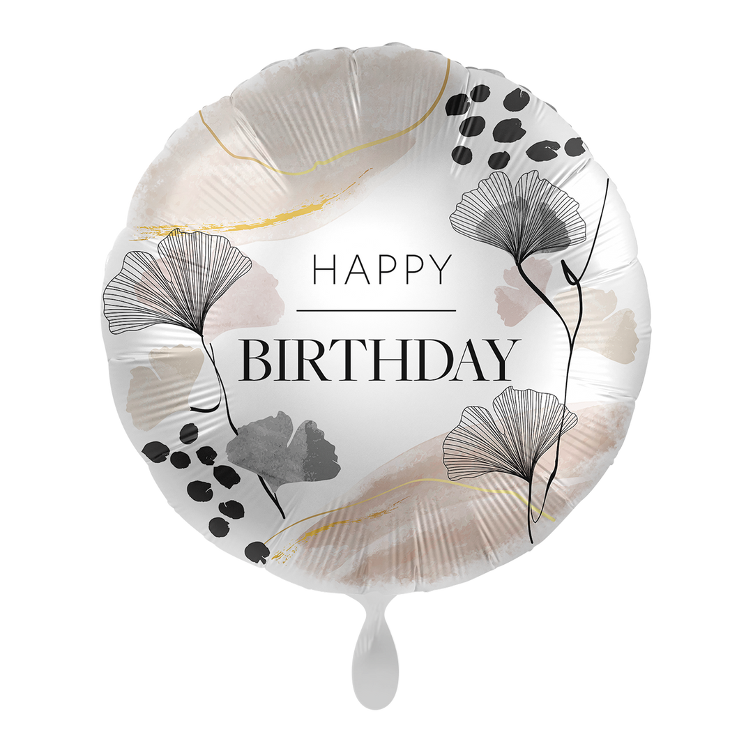 Folienballon Geburtstag | Happy Birthday Elegant | ca. 45cm inklusive Heliumfüllung