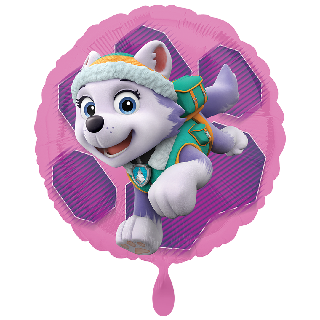 Folienballon Film & TV | Paw Patrol rund | Skye und Everest | ca. 45cm | inkl. Heliumfüllung