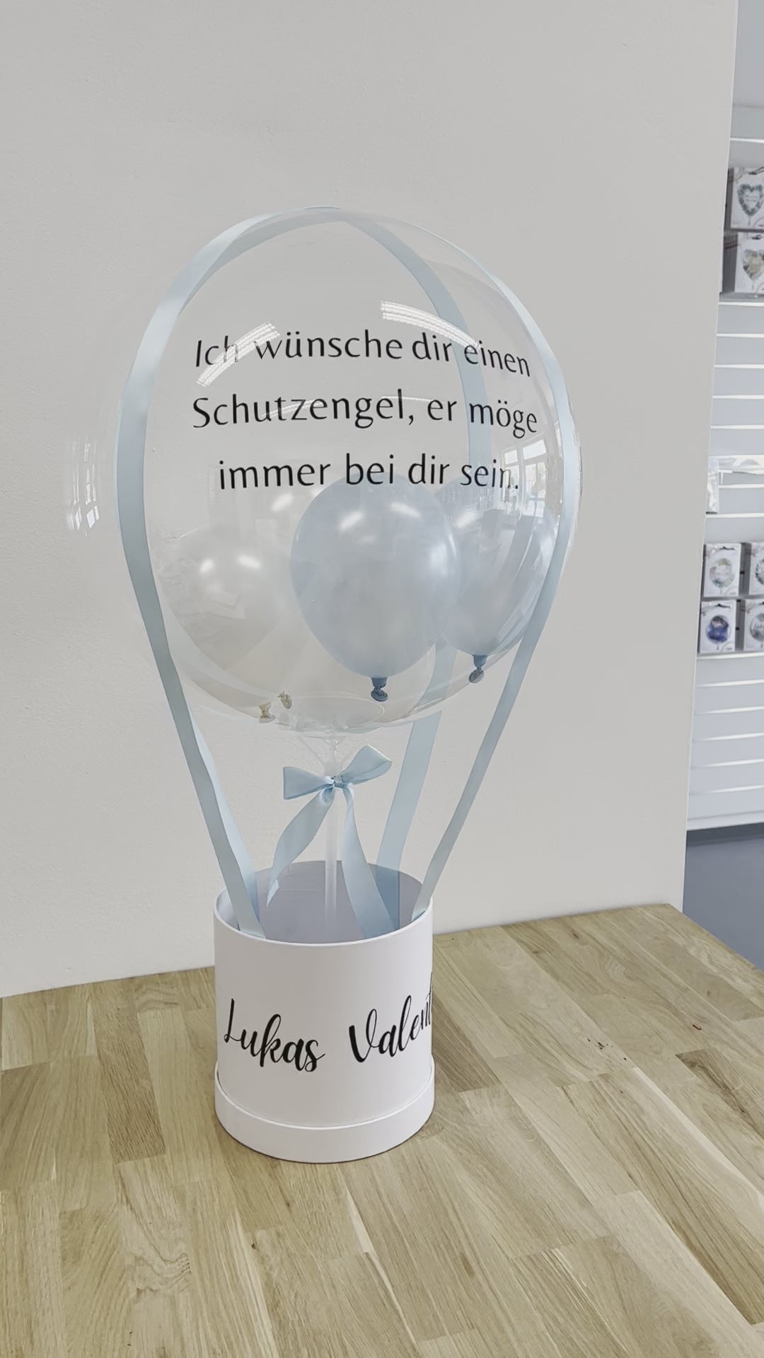 Ballon Bouquet Pearlblau Weiß