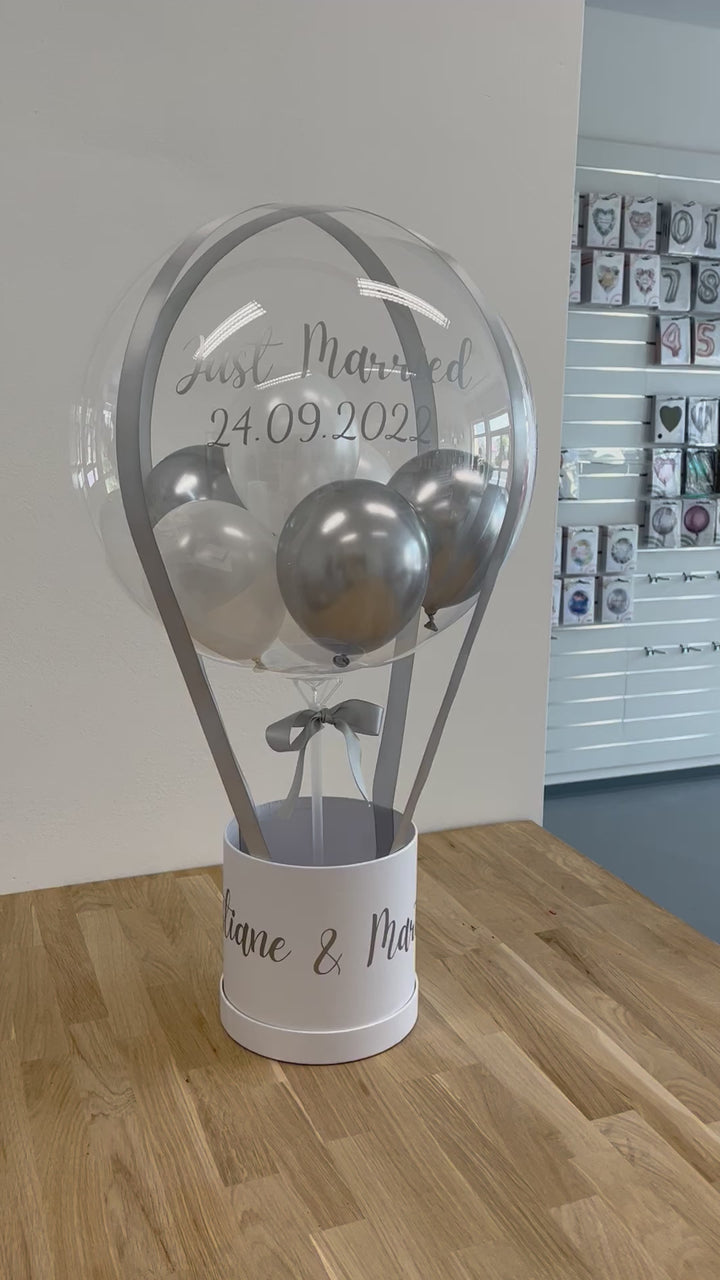 Ballon Bouquet Silber Perl Weiss