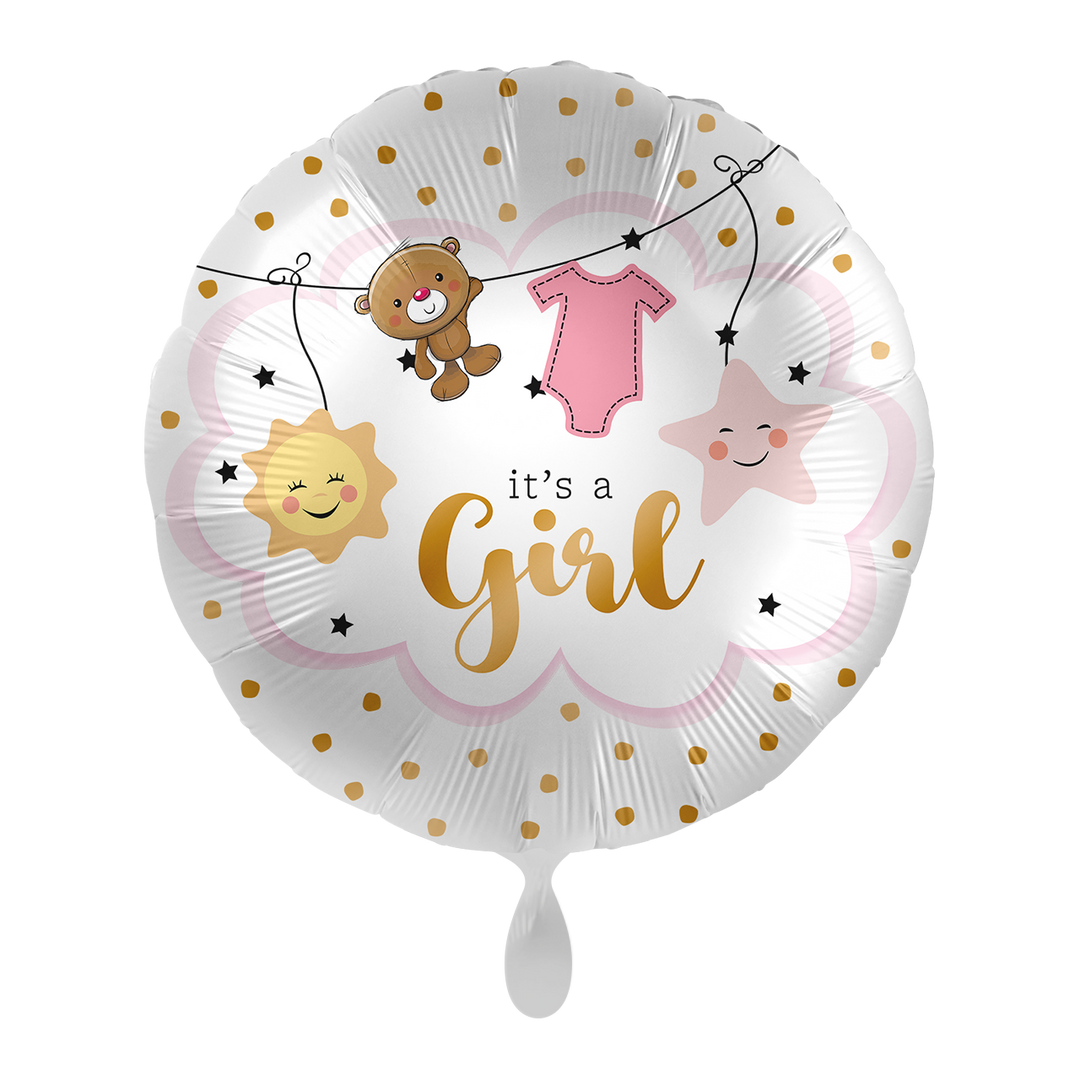 Folienballon zur Geburt | It´s a Girl | 45cm | inkl. Heliumfüllung