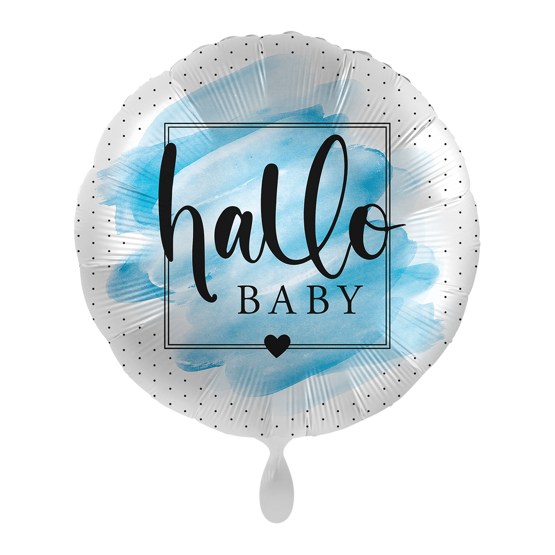 Folienballon zur Geburt | Hallo Baby | 45cm | inkl. Heliumfüllung