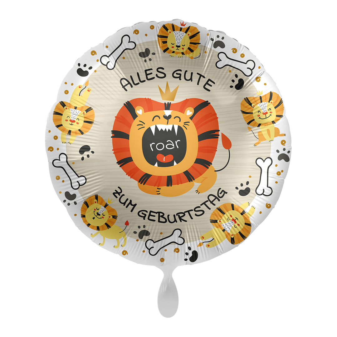 Folienballon zum Geburtstag | Happy Birthday Löwe | Kindergeburtstag | 45cm inkl. Heliumfüllung