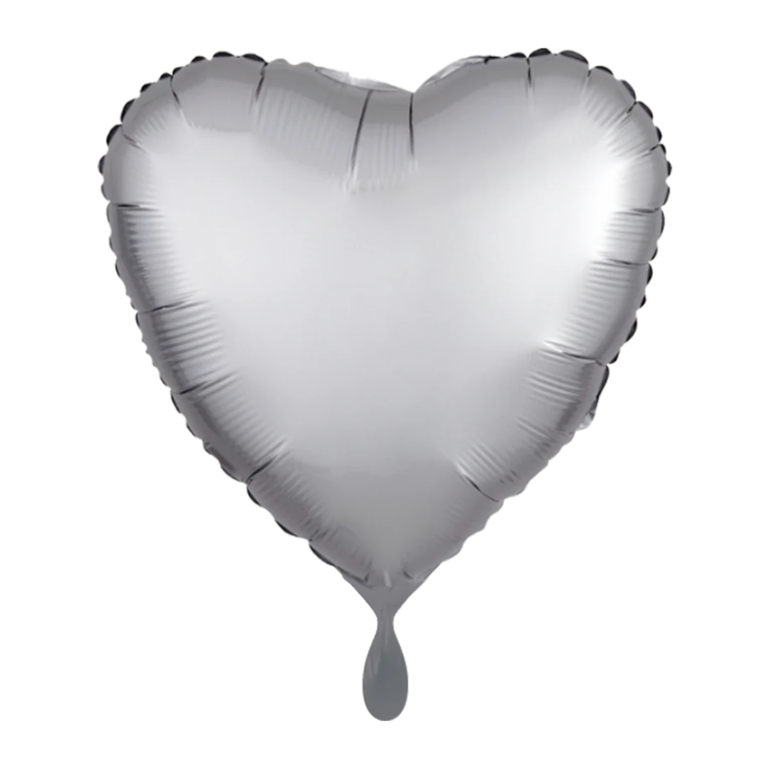 Folienballon Herz einfarbig | ca. 43cm Durchmesser | verschiedene Farben erhältlich | einseitig personalisierbar