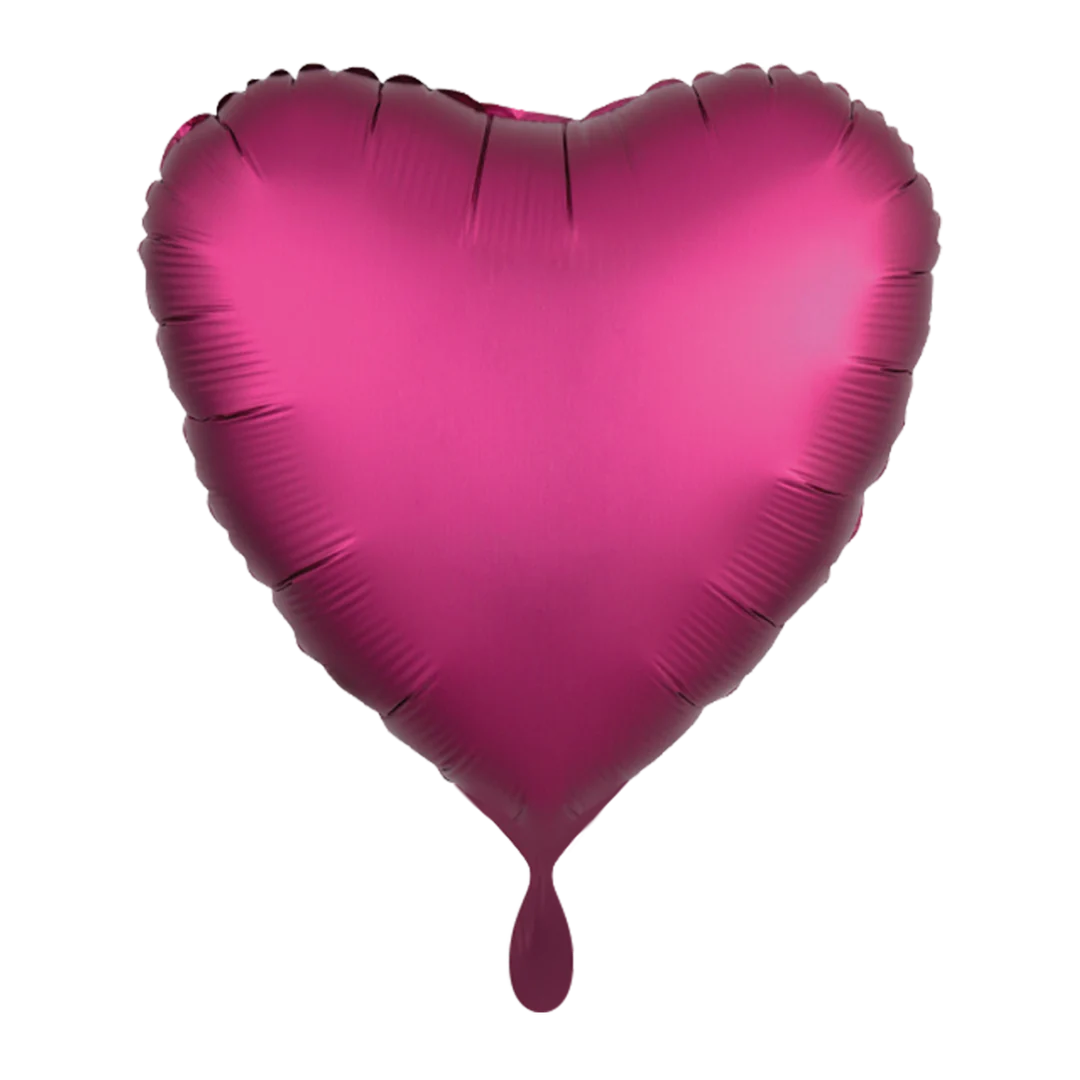 Folienballon Herz einfarbig | ca. 43cm Durchmesser | verschiedene Farben erhältlich | einseitig personalisierbar