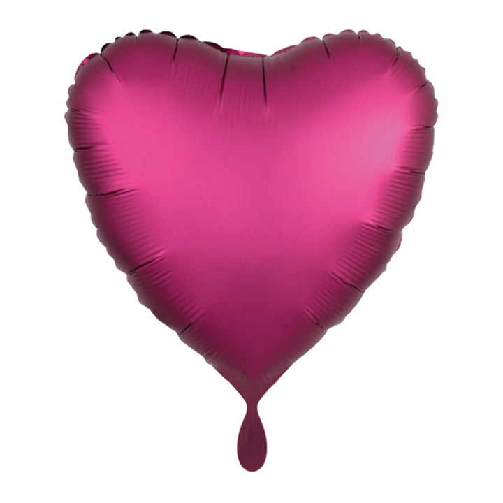 Folienballon Herz einfarbig | ca. 43cm Durchmesser | verschiedene Farben erhältlich | einseitig personalisierbar