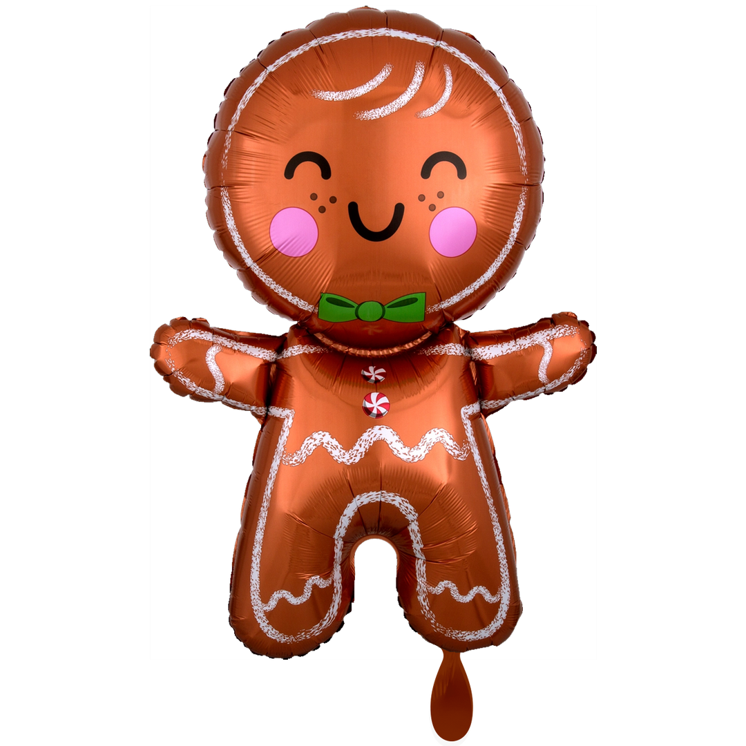 Folienballon Weihnachten Gingerbreadman | Lebkuchenmännchen | 78cm | inkl. Heliumfüllung