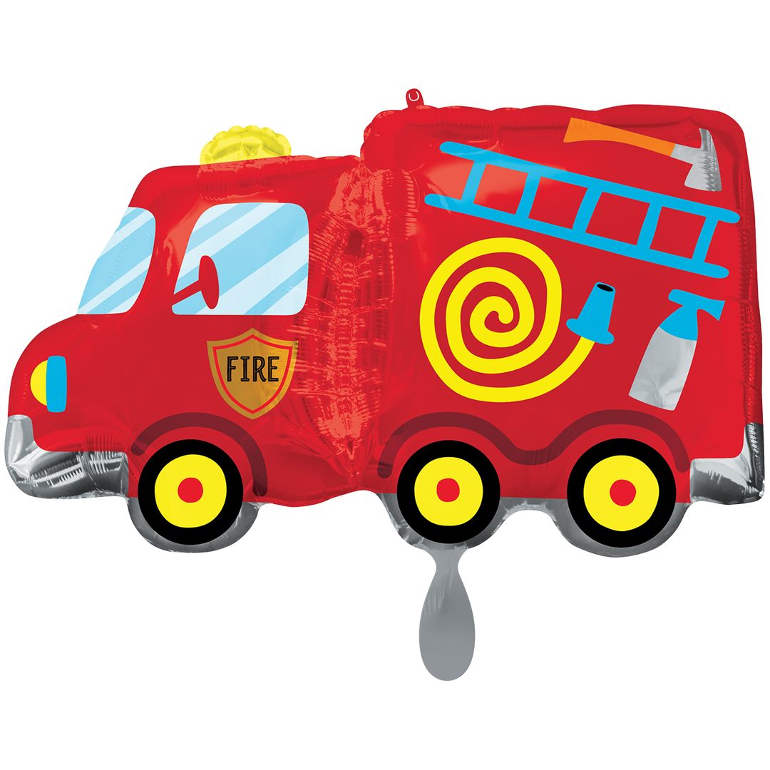 Folienballon Figur & Form | Feuerwehr | Feuerwehrauto | ca. 81 cm inkl. Heliumfüllung