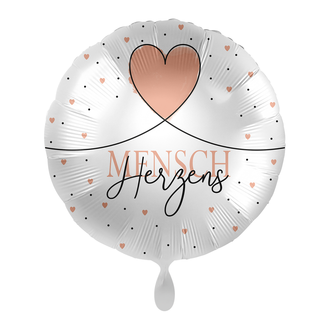 Folienballon Familie, Freunde, Mutter- & Vatertag | Herzensmensch | ca. 45 cm inklusive Heliumfüllung