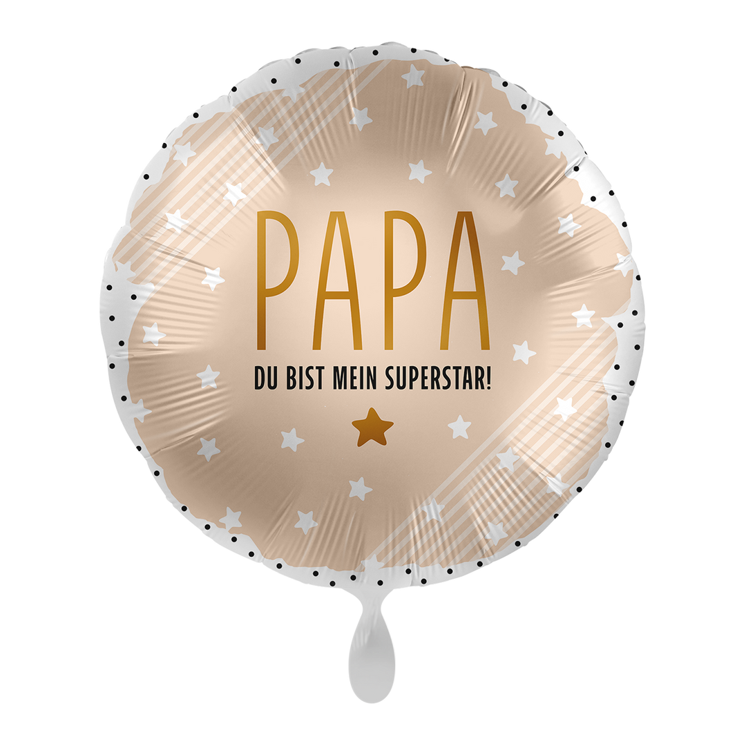 Folienballon Vatertag | Papa du bist mein Superstar | ca. 45cm inklusive Heliumfüllung