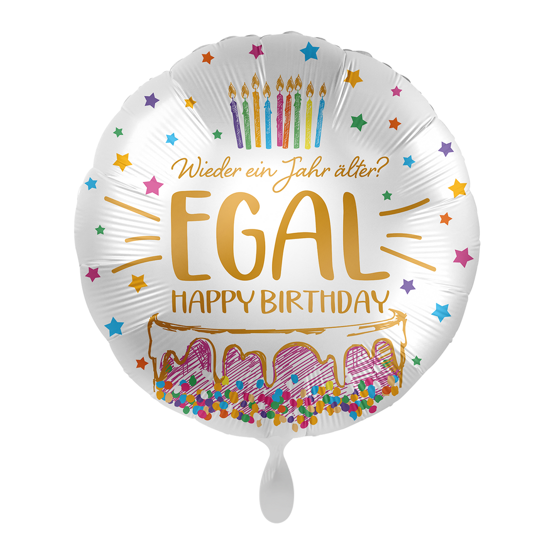 Folienballon Geburtstag | Wieder ein Jahr älter EGAL | ca. 45cm inklusive Heliumfüllung