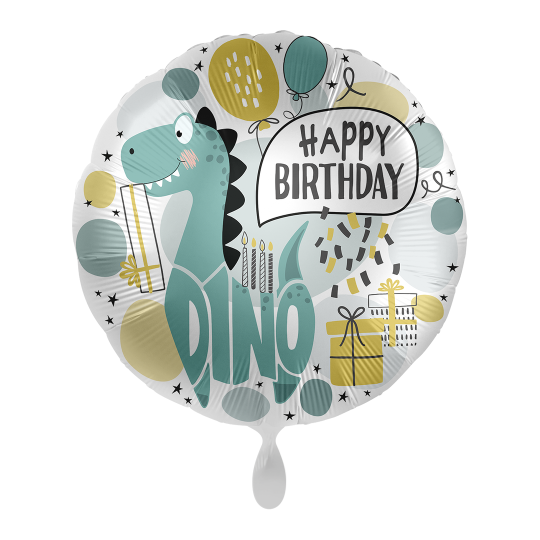 Folienballon zum Geburtstag | Happy Birthday Dino | 45cm inkl. Heliumfüllung