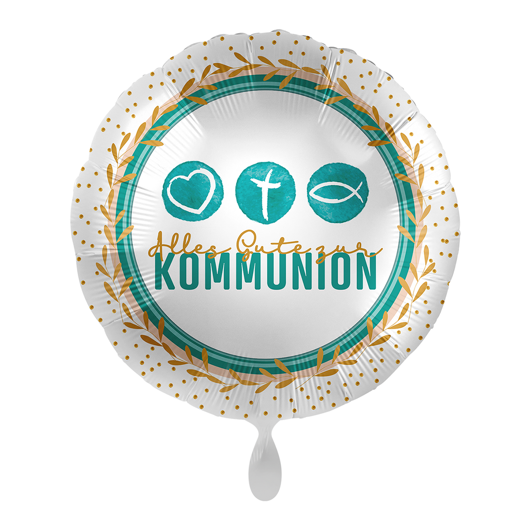 Folienballon Religiöse Anlässe | KOMMUNION | Alles Gute zur Kommunion | ca. 45cm | inkl. Heliumfüllung