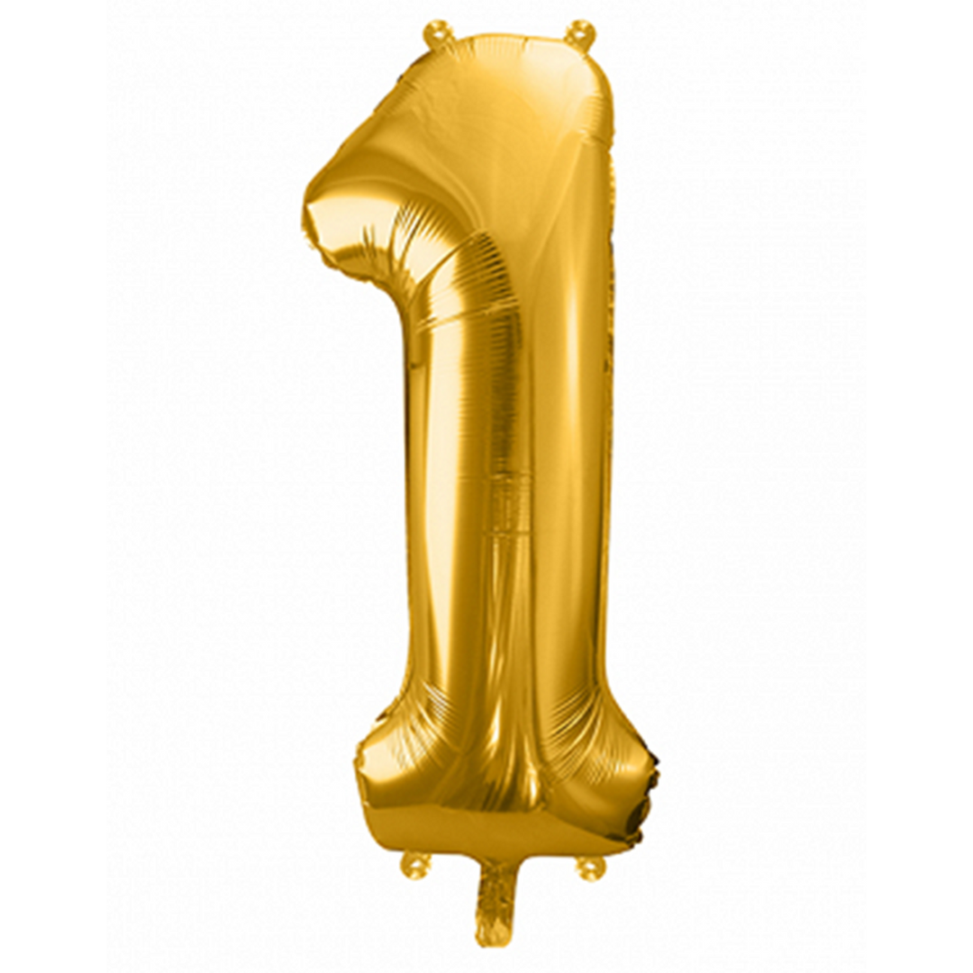 Folienzahlen 0-9 in gold glänzend | ca. 86cm inkl. Heliumfüllung