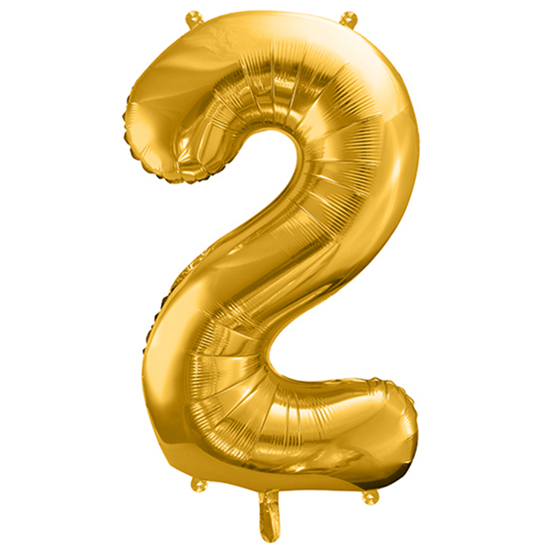 Folienzahlen 0-9 in gold glänzend | ca. 86cm inkl. Heliumfüllung
