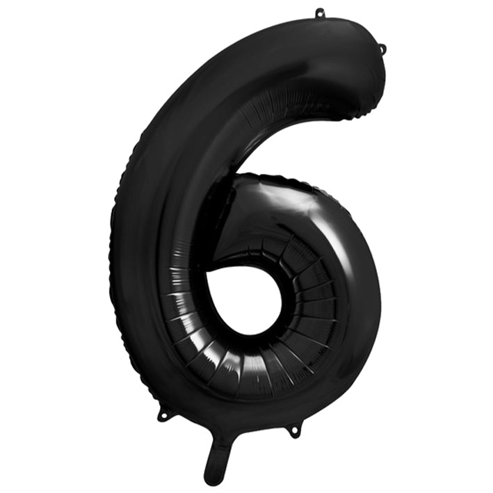 Folienzahlen 0-9 in schwarz matt | ca. 86cm inkl. Heliumfüllung