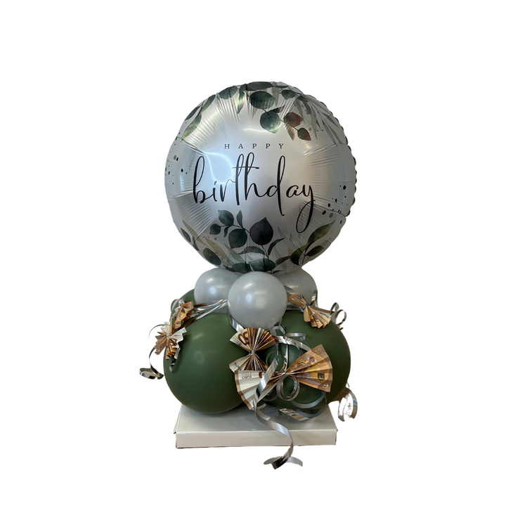 Folienballon Geburtstag | Happy Birthday Blätter | ca. 45cm inklusive Heliumfüllung