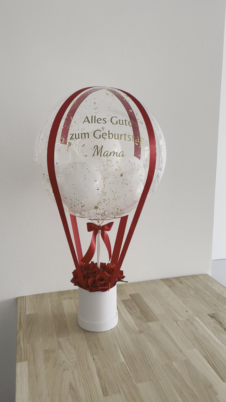 Flower Ballon Bouquet Rot